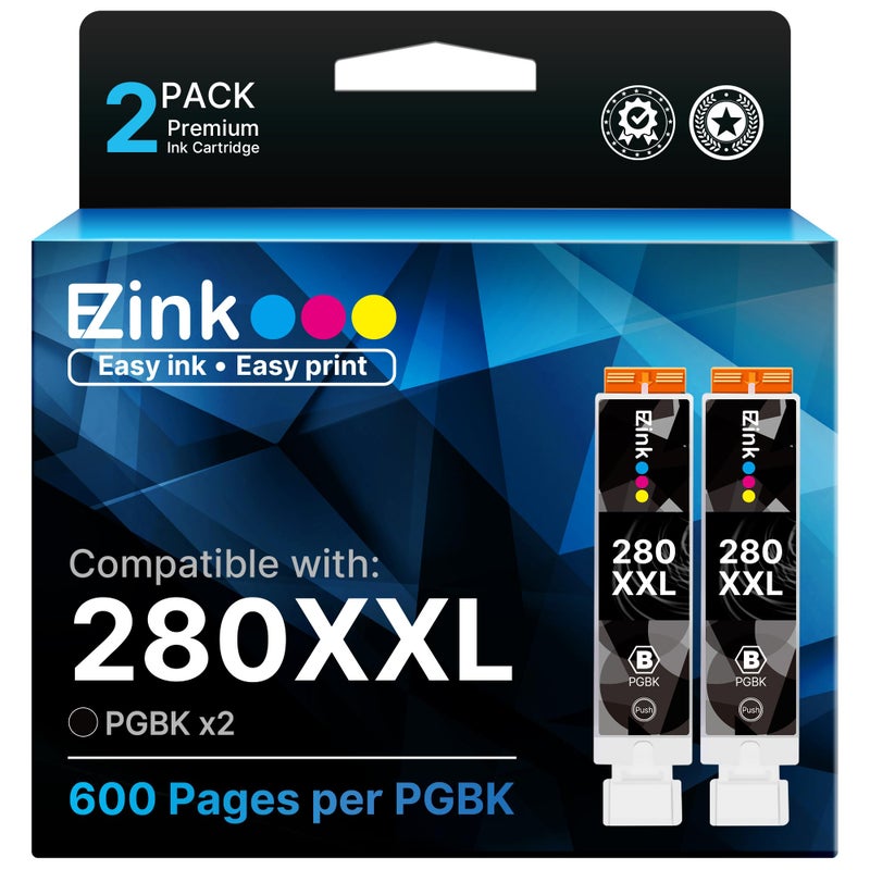 E-Z Ink Compatible tr8620a Ink Cartridge Replacement for Canon 280 PGBK 280 XXL Canon Ink PGI-280XXL to use with PIXMA TR8520 TR8620 TR8622a TS9521C TS6120 TS9120 TS6320 TR7520(2 PGBK) - Image 1